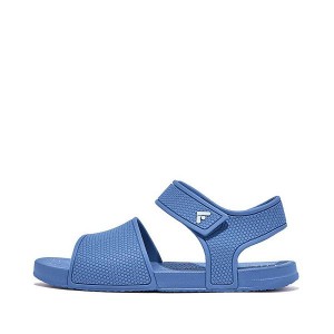 Kids' FitFlop Iqushion Junior Ergonomic Back-Strap Sandals Blue | 451RTEFNP