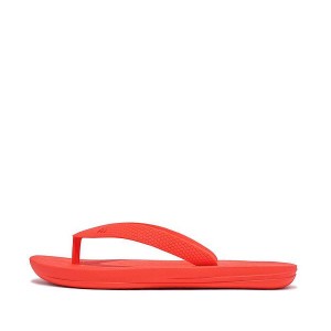 Kids' FitFlop Iqushion Junior Ergonomic Flip Flops Orange | 518FKREQT