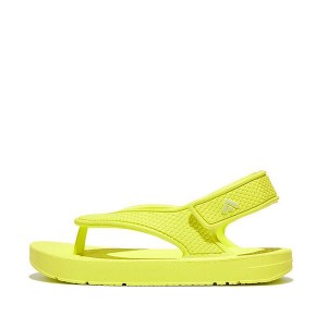 Kids' FitFlop Iqushion Toddler Ergonomic Back-Strap Flip Flops Yellow | 318WYCLHQ