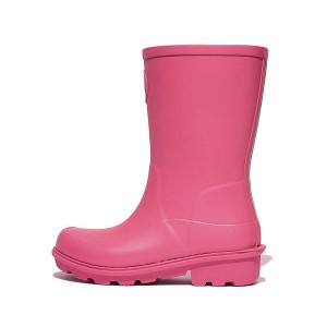 Kids' FitFlop Wonderwelly Junior Ergonomic Wellington Rain Boots Pink | 706RFCASL