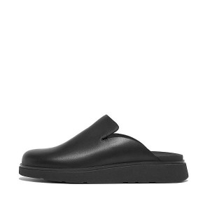 Men's FitFlop Gen-Ff Leather Mules Black | 675UBWRHF