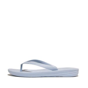 Men's FitFlop Iqushion Ergonomic Flip Flops Blue | 194CLUOGM