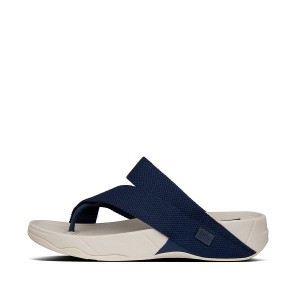 Men's FitFlop Sling Weave Toe-Post Sandals Navy | 568BWLZRJ