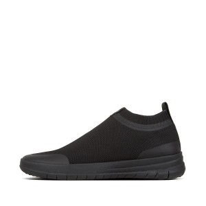 Men's FitFlop Uberknit Slip On Sneakers Black | 916GRYJVB