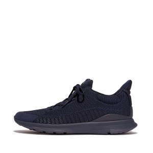 Men's FitFlop Vitamin Ffx Knit Sports Sneakers Navy | 365ELZDBT