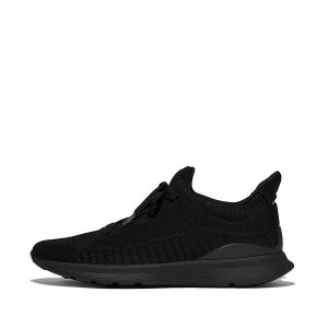 Men's FitFlop Vitamin Ffx Knit Sports Sneakers Black | 168PYHXTI