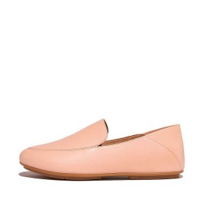 Women's FitFlop Allegro Crush Back Leather Loafers Loafers Coral | 027EYHZPA