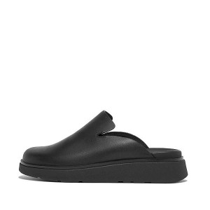 Women's FitFlop Gen-Ff Leather Mules Black | 526UYESPT