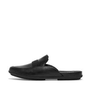 Women's FitFlop Gracie Opul Trim Leather Mules Black | 689KHZRSF