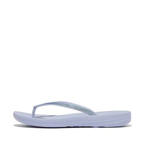 Women's FitFlop Iqushion Ombre Sparkle Flip Flops Blue | 902XJWTIG