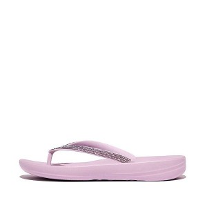 Women's FitFlop Iqushion Ombre Sparkle Flip Flops Purple | 423WDCJVM