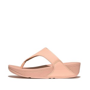 Women's FitFlop Lulu Leather Toe-Post Sandals Coral | 524TQYCMZ