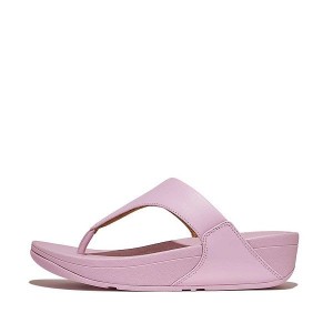 Women's FitFlop Lulu Leather Toe-Post Sandals Purple | 391NQYUXG