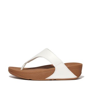 Women's FitFlop Lulu Leather Toe-Post Sandals White | 285NPFAHU