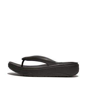 Women's FitFlop Relieff Recovery Toe-Post Sandals Black | 028DZPRJO