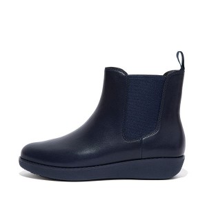 Women's FitFlop Sumi Waterproof Leather Chelsea Boots Navy | 821EGHNQJ