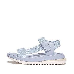 Women's FitFlop Surff Two Tone Sports Webbing Leather Back-Strap Sandals Blue | 653QHIVAW