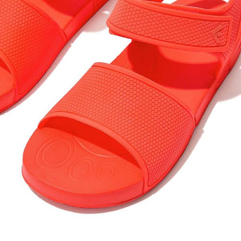 Kids' FitFlop Iqushion Junior Ergonomic Back-Strap Sandals Orange | 054UEVOGA