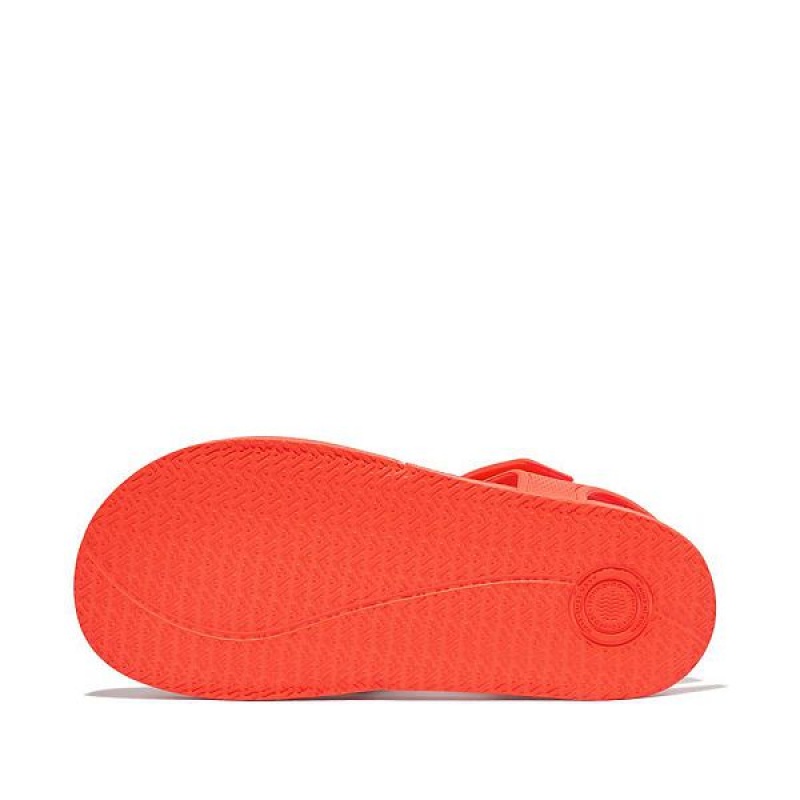 Kids' FitFlop Iqushion Junior Ergonomic Back-Strap Sandals Orange | 054UEVOGA