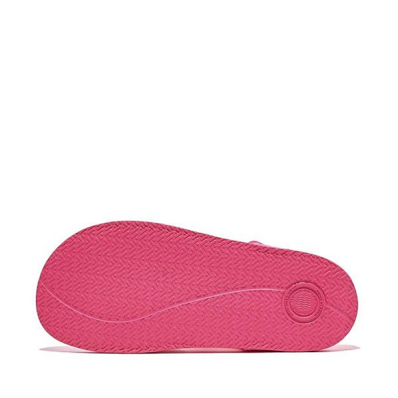 Kids' FitFlop Iqushion Junior Ergonomic Back-Strap Sandals Pink | 061QUTBWX