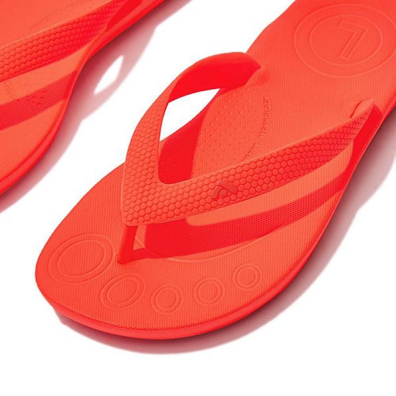 Kids' FitFlop Iqushion Junior Ergonomic Flip Flops Orange | 518FKREQT