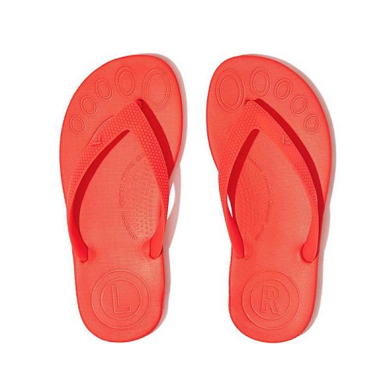 Kids' FitFlop Iqushion Junior Ergonomic Flip Flops Orange | 518FKREQT