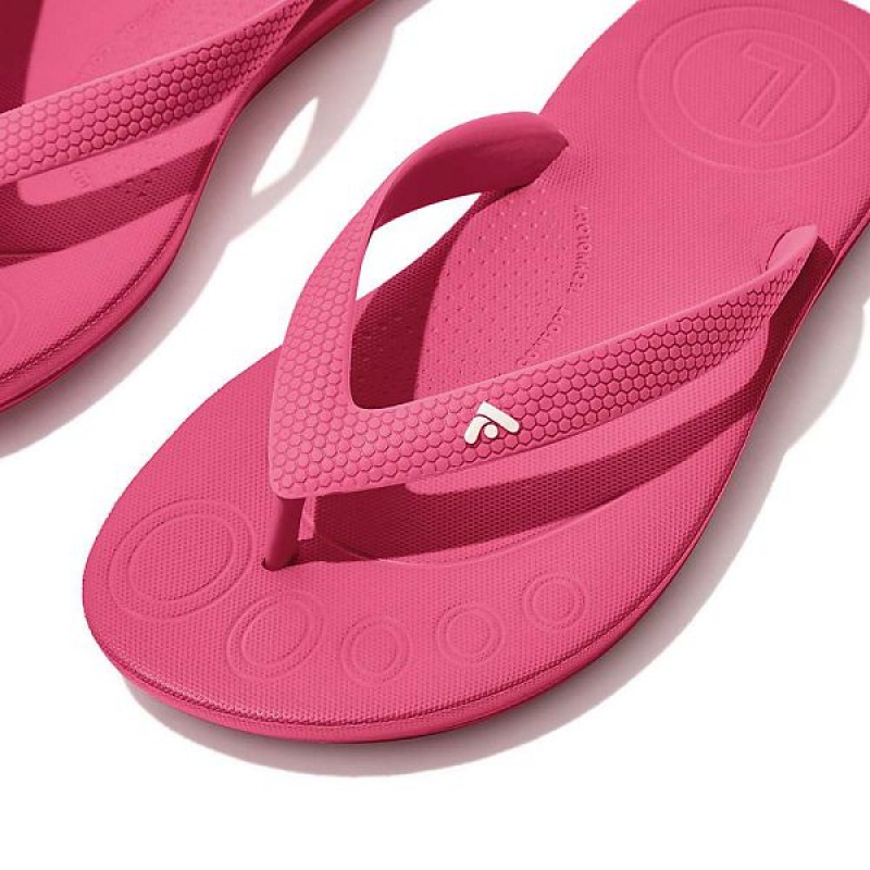 Kids' FitFlop Iqushion Junior Ergonomic Flip Flops Pink | 508LZWEGV