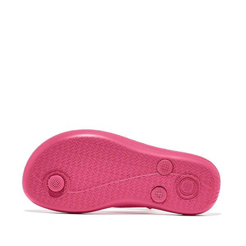 Kids' FitFlop Iqushion Junior Ergonomic Flip Flops Pink | 508LZWEGV