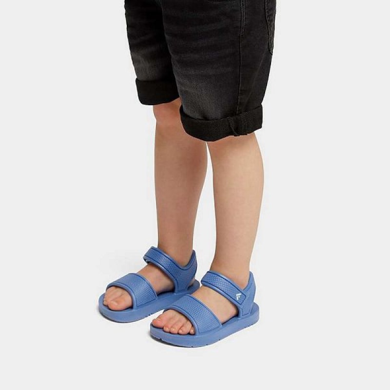 Kids' FitFlop Iqushion Toddler Ergonomic Back-Strap Sandals Blue | 329LSWNOJ