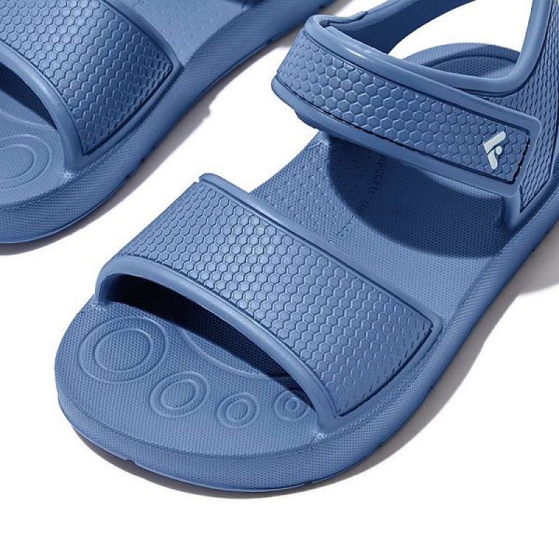 Kids' FitFlop Iqushion Toddler Ergonomic Back-Strap Sandals Blue | 329LSWNOJ