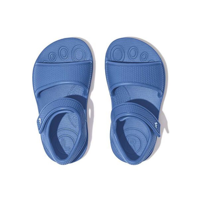 Kids' FitFlop Iqushion Toddler Ergonomic Back-Strap Sandals Blue | 329LSWNOJ