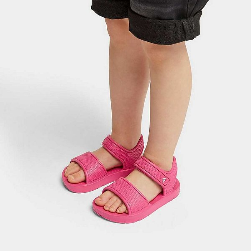 Kids' FitFlop Iqushion Toddler Ergonomic Back-Strap Sandals Pink | 780QSAZNM