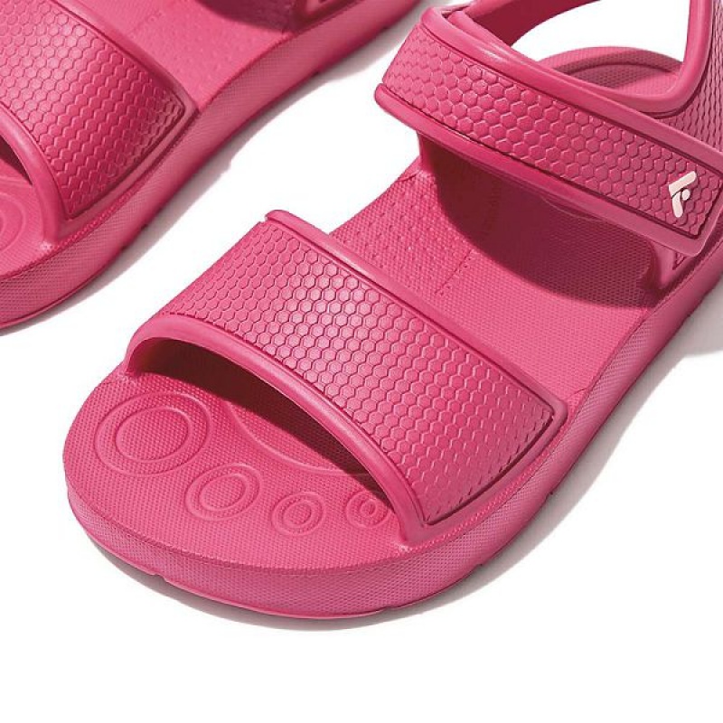 Kids' FitFlop Iqushion Toddler Ergonomic Back-Strap Sandals Pink | 780QSAZNM