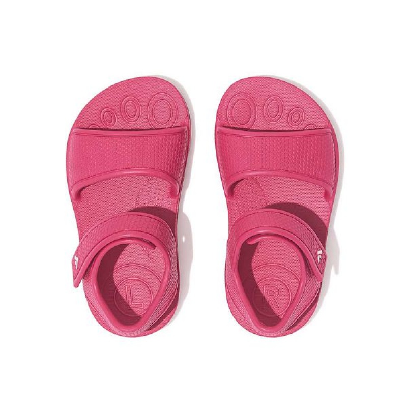 Kids' FitFlop Iqushion Toddler Ergonomic Back-Strap Sandals Pink | 780QSAZNM