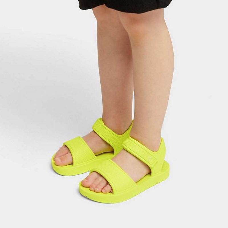 Kids' FitFlop Iqushion Toddler Ergonomic Back-Strap Sandals Yellow | 562DKRVWJ