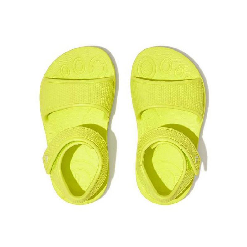 Kids' FitFlop Iqushion Toddler Ergonomic Back-Strap Sandals Yellow | 562DKRVWJ