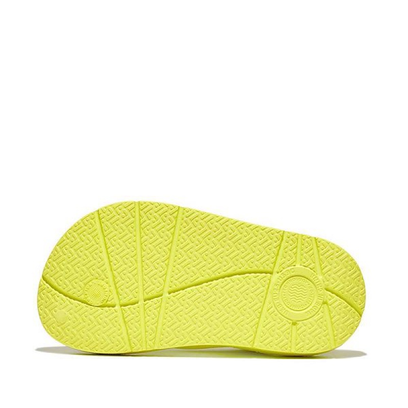 Kids' FitFlop Iqushion Toddler Ergonomic Back-Strap Flip Flops Yellow | 318WYCLHQ