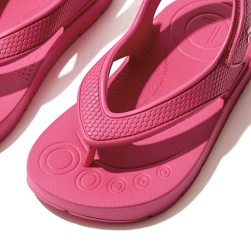 Kids' FitFlop Iqushion Toddler Ergonomic Back-Strap Flip Flops Pink | 587VLSABM