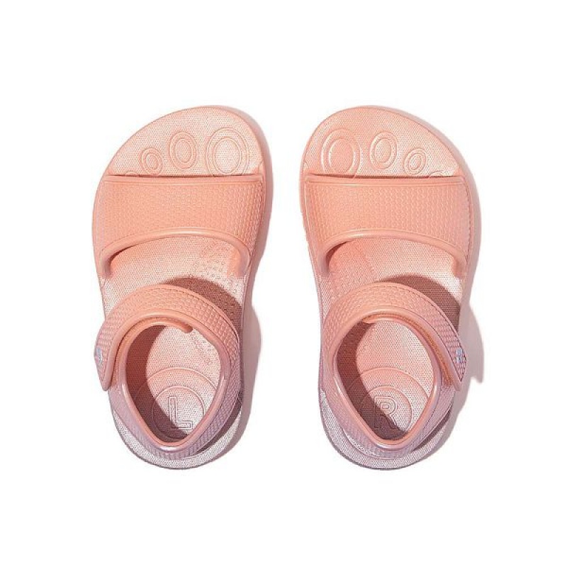 Kids' FitFlop Iqushion Toddler Iridescent Ergonomic Back-Strap Sandals Coral / Purple | 312TZQHXP