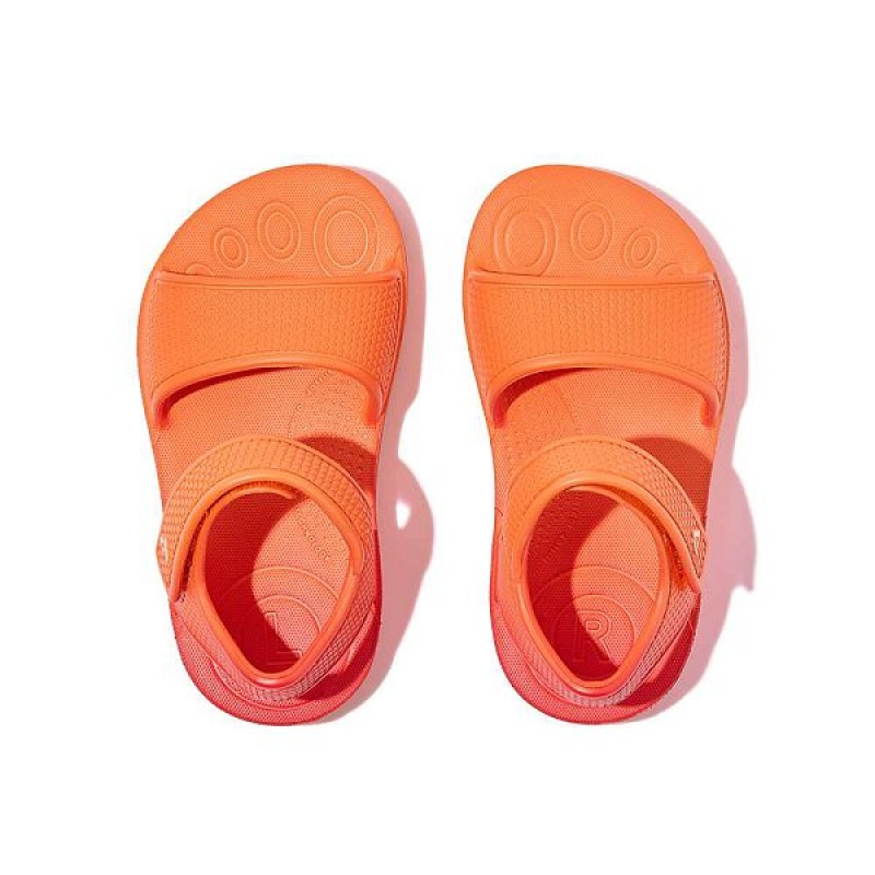 Kids' FitFlop Iqushion Toddler Ombre Ergonomic Back-Strap Sandals Red / Coral | 014NQKITF