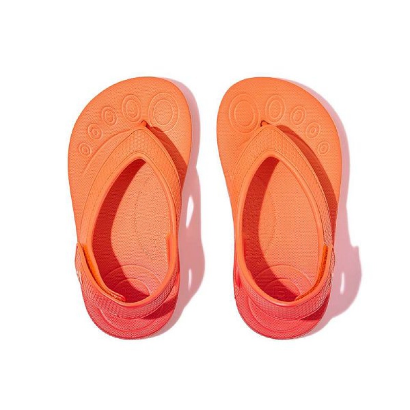 Kids' FitFlop Iqushion Toddler Ombre Ergonomic Back-Strap Flip Flops Red / Coral | 472LVHEUI