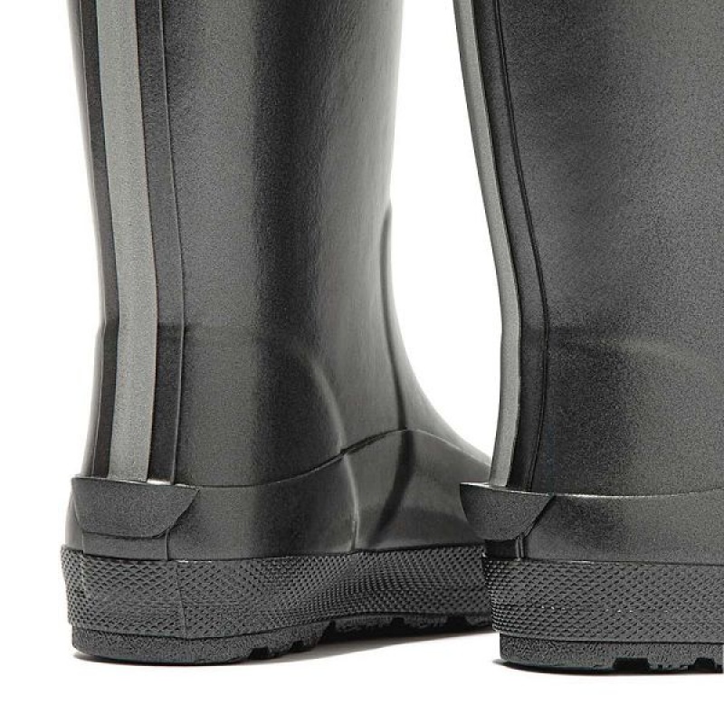 Kids' FitFlop Wonderwelly Toddler Pearlized Ergonomic Waterproof Wellington Rain Boots Black | 102JLCWNP