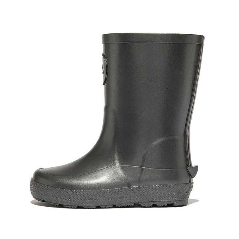 Kids\' FitFlop Wonderwelly Toddler Pearlized Ergonomic Waterproof Wellington Rain Boots Black | 102JLCWNP