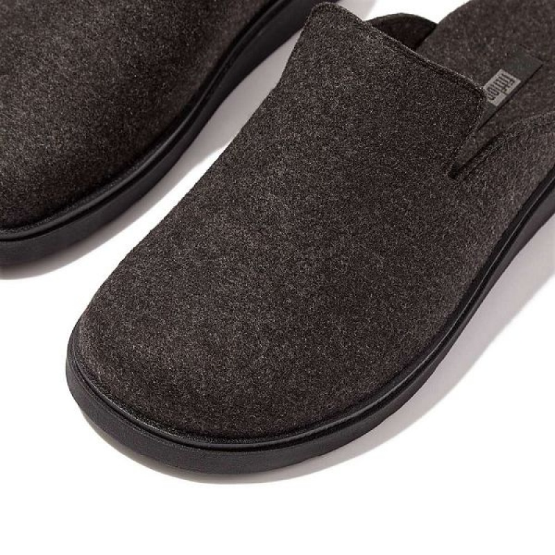 Men's FitFlop Gen-Ff E01 Felt Mules Black | 857HOVERD