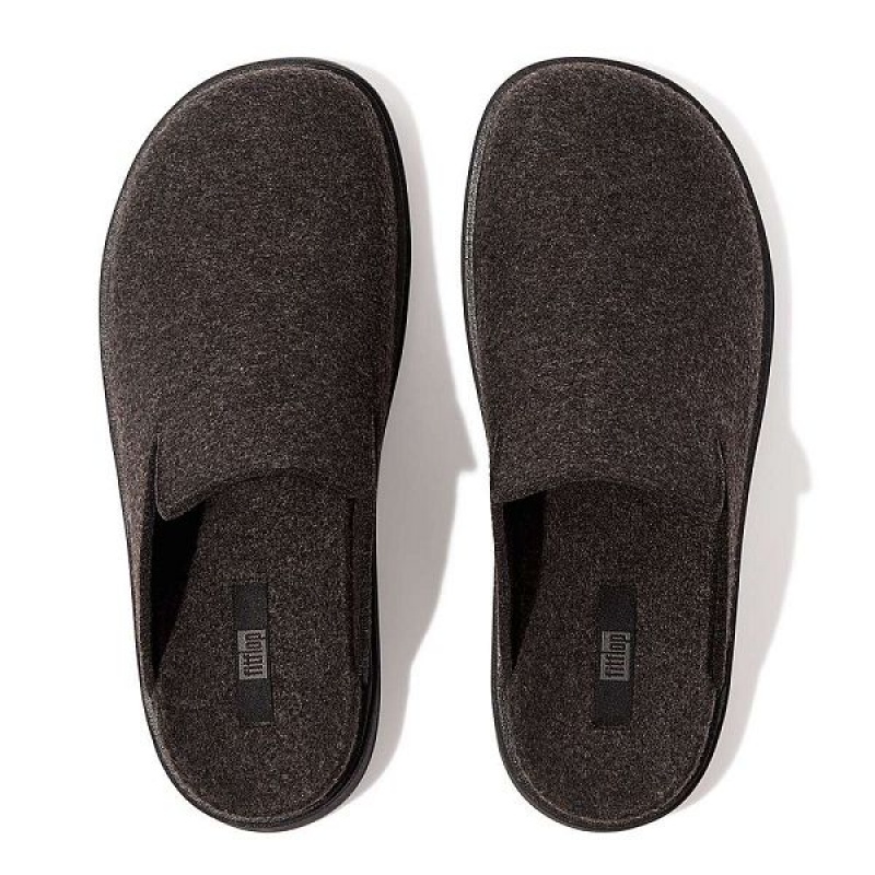 Men's FitFlop Gen-Ff E01 Felt Mules Black | 857HOVERD