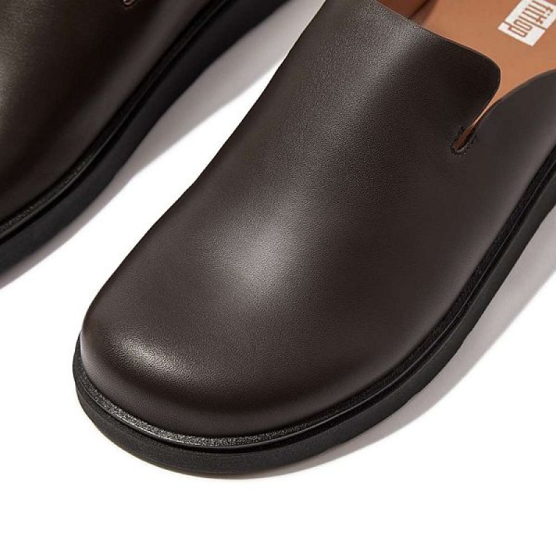 Men's FitFlop Gen-Ff Leather Mules Brown | 248NYTZDF