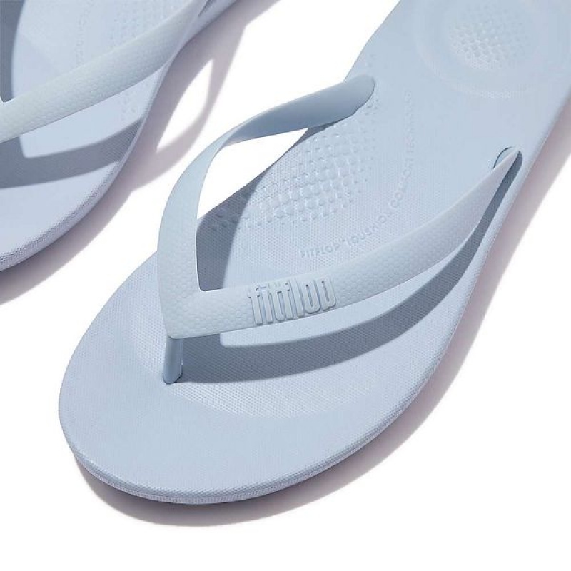 Men's FitFlop Iqushion Ergonomic Flip Flops Blue | 194CLUOGM