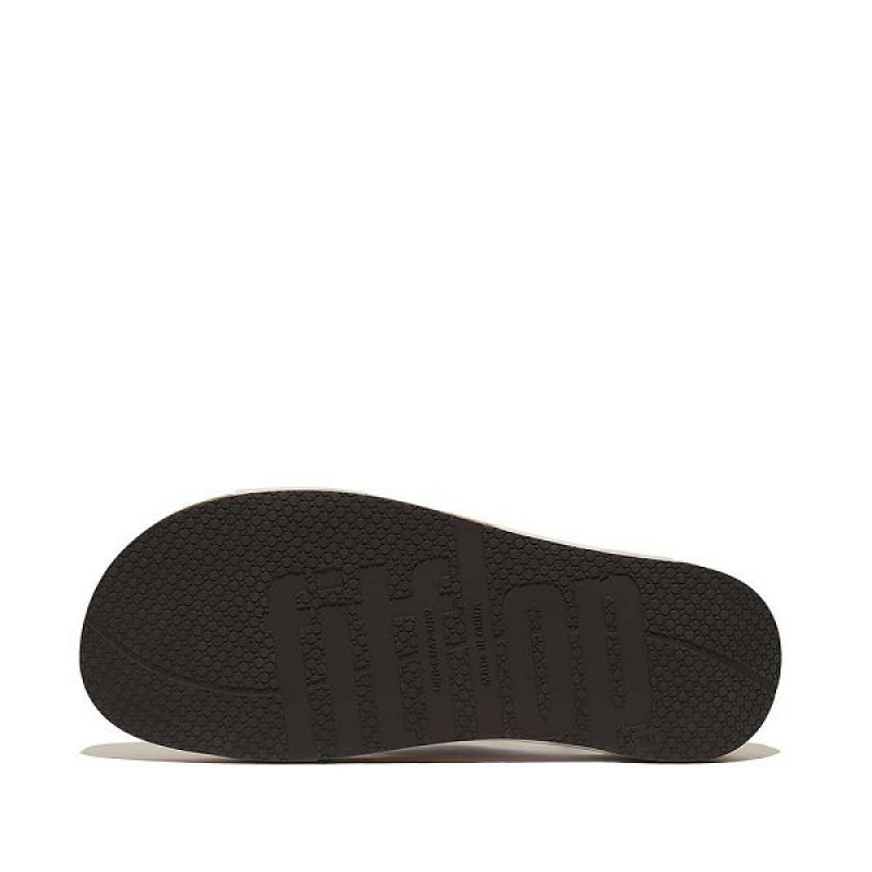 Men's FitFlop Iqushion Leather Cross Slides Grey | 057SQRAXV