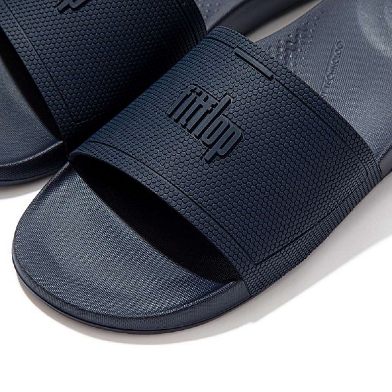 Men's FitFlop Iqushion Pool Slides Navy | 108HWAMCY