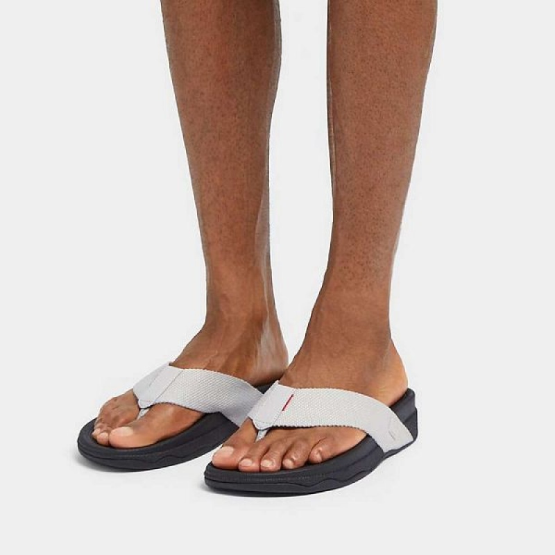 Men's FitFlop Surfer Toe-Post Sandals Grey | 893LTCEXV